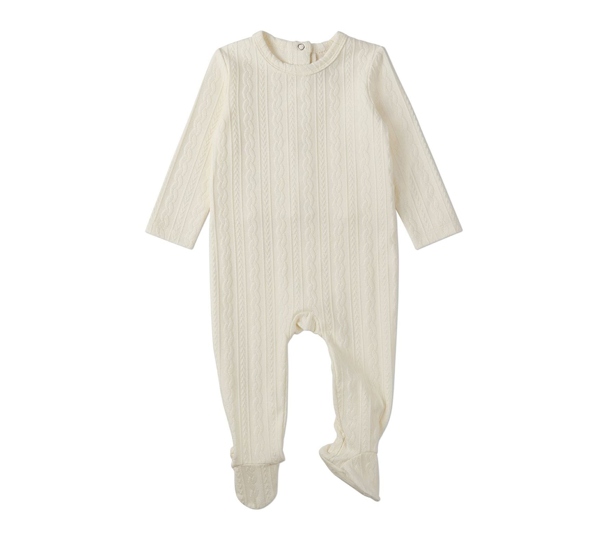 MiniMoi Baby and Toddler Cotton-Rich Faux CableKnit Footie