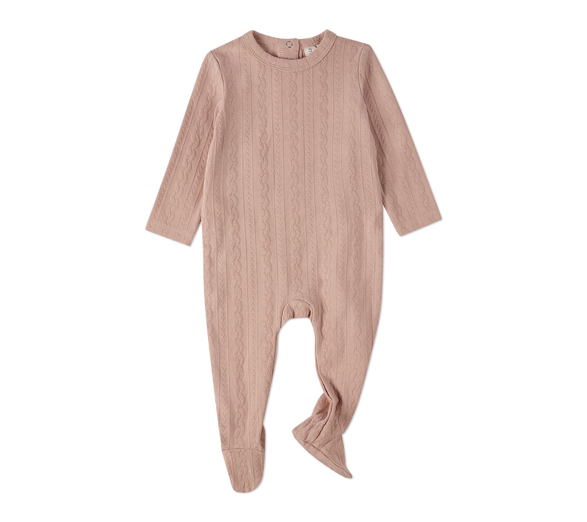 MiniMoi Baby and Toddler Cotton-Rich Faux CableKnit Footie