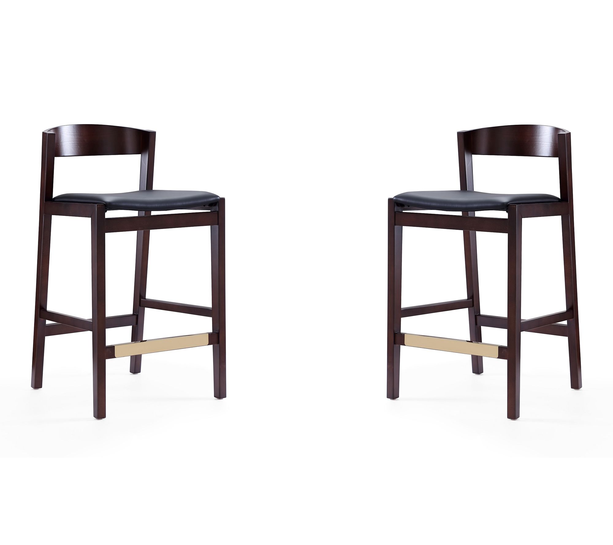 Manhattan Comfort Klismos Upholstered Counter Stool- Set of 2