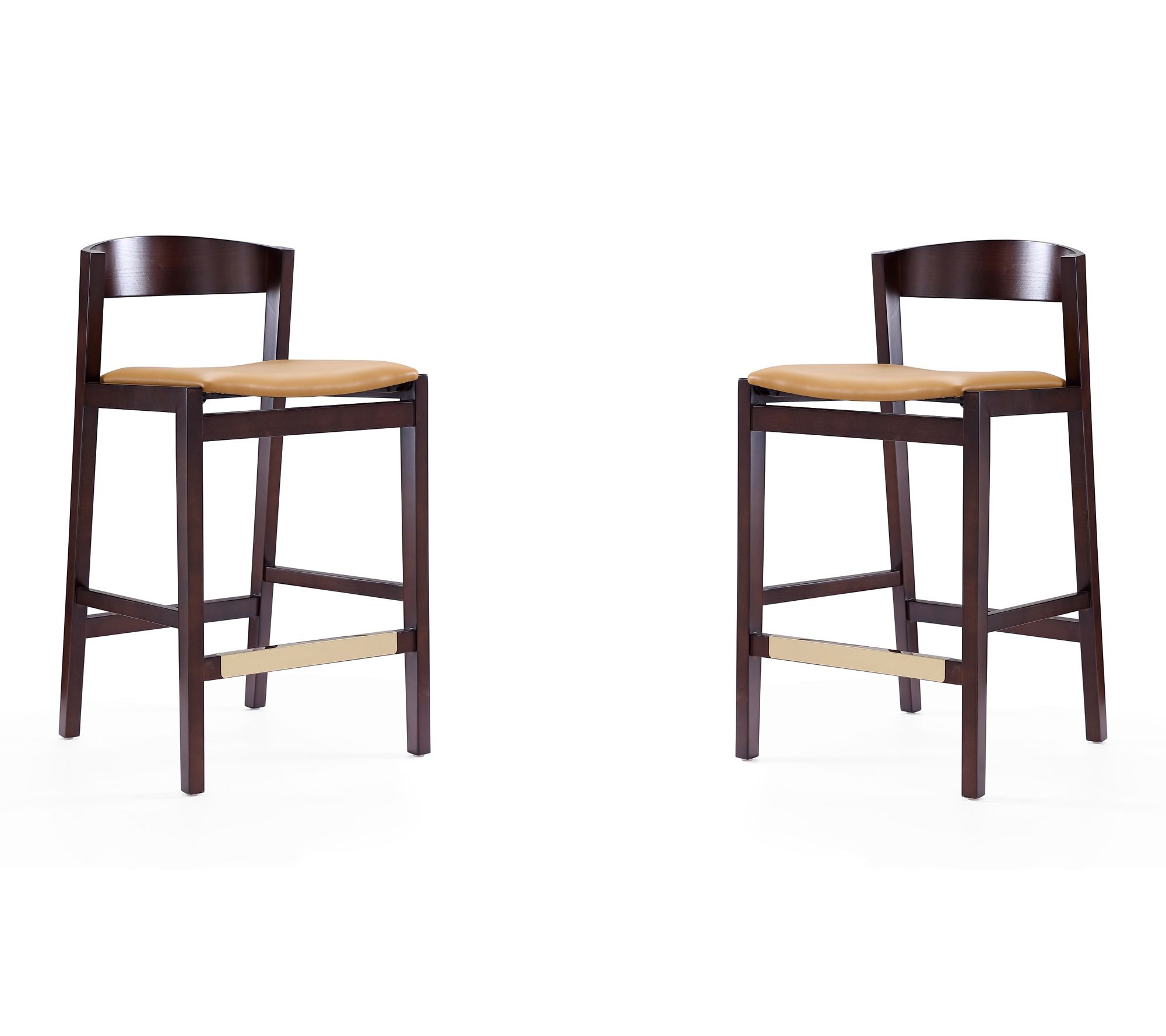 Manhattan Comfort Klismos Upholstered Counter Stool- Set of 2