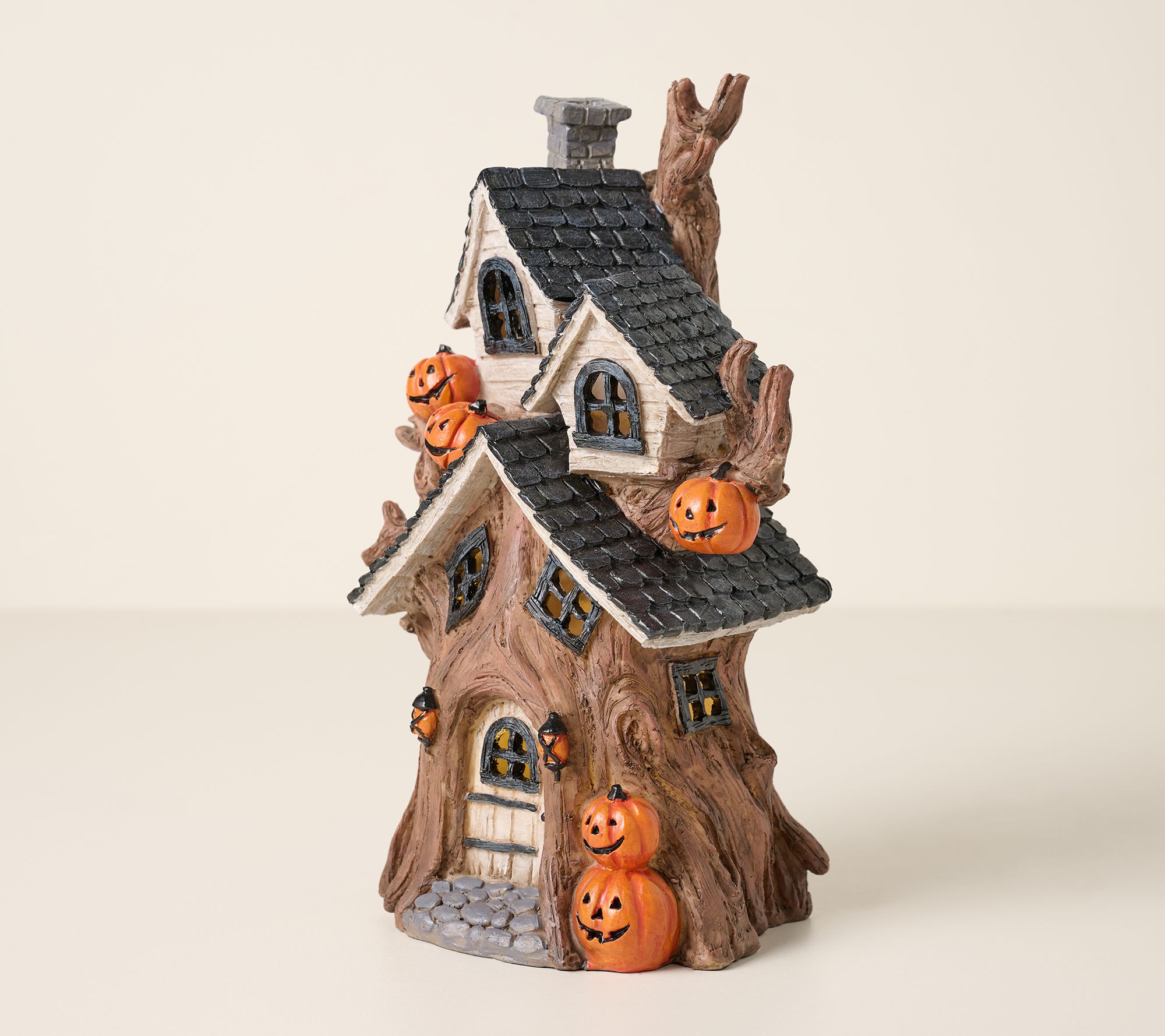 12" Illuminated Spooky Tree House by Valerie