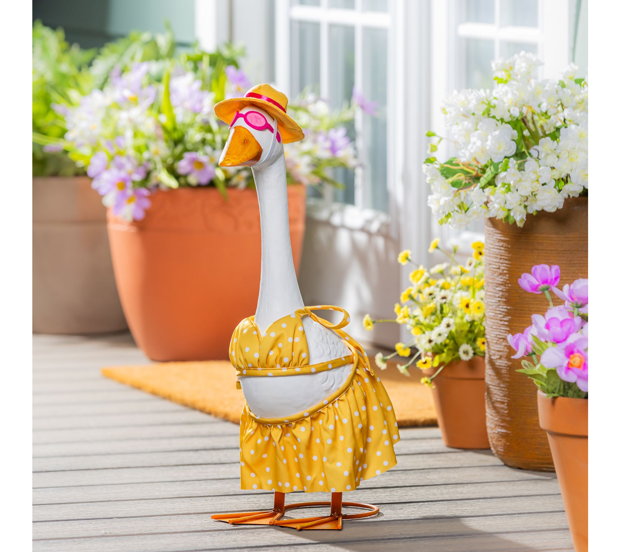 Evergreen Giddy the Porch Goose Statue & OutfitSet