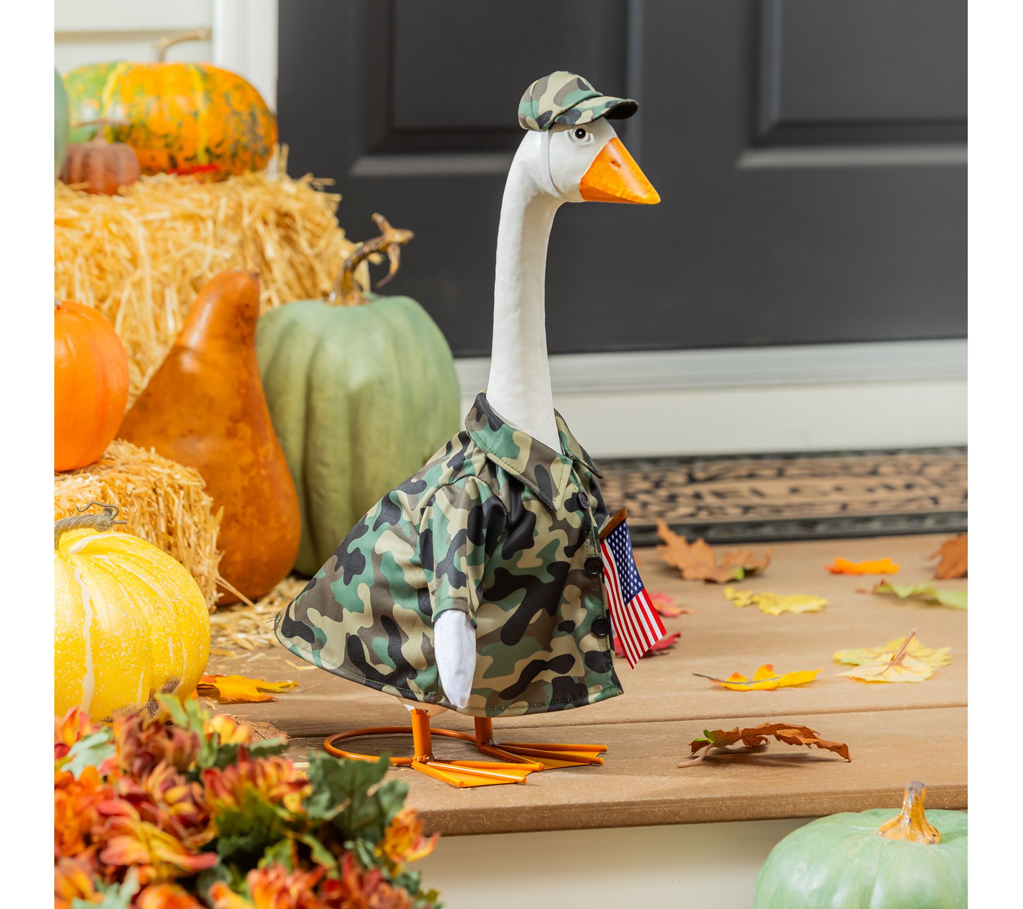 Evergreen Giddy the Porch Goose Statue & OutfitSet