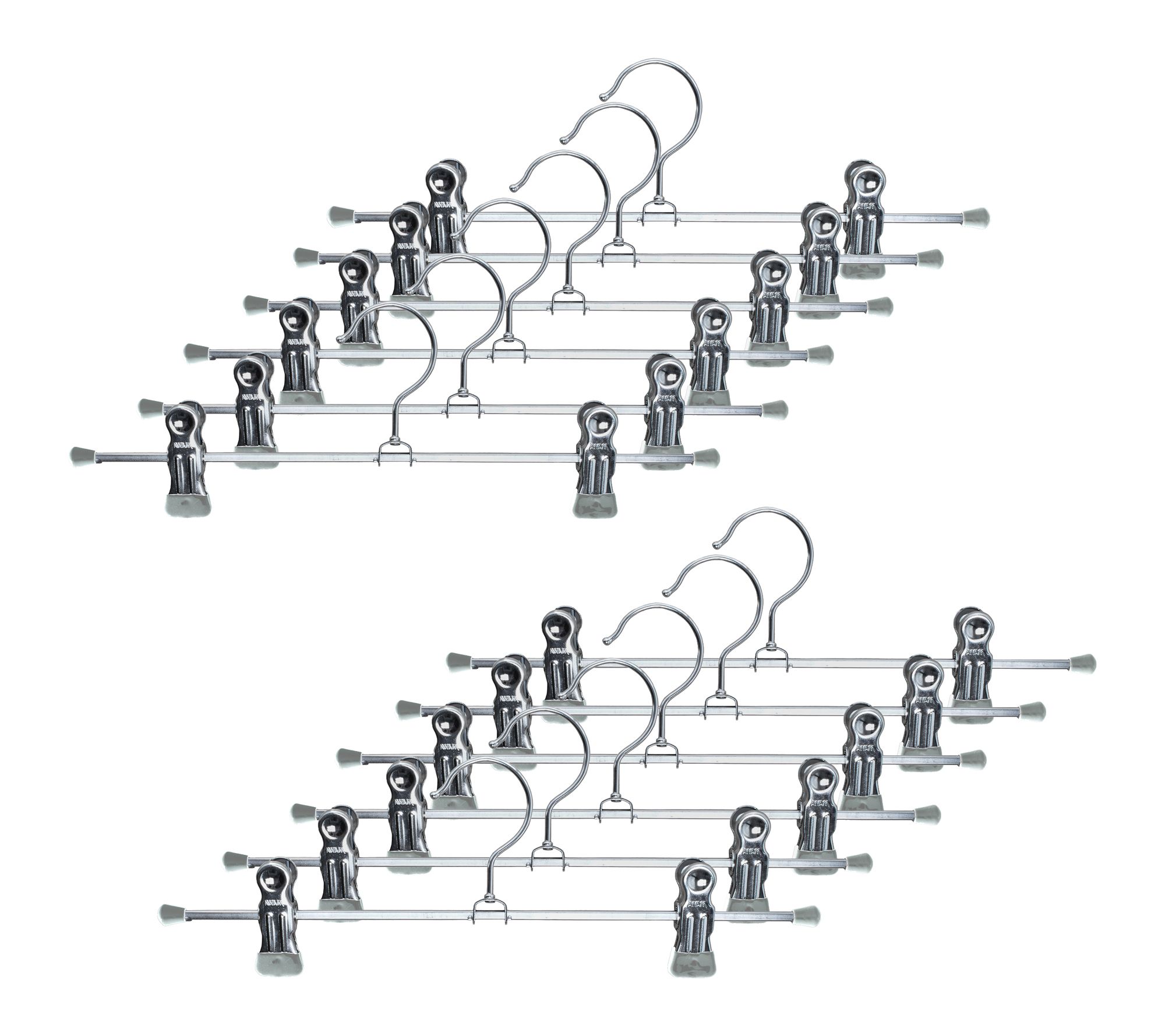 MAWA 10pc 12inch Pant/Skirt Adjustable Clip Hanger