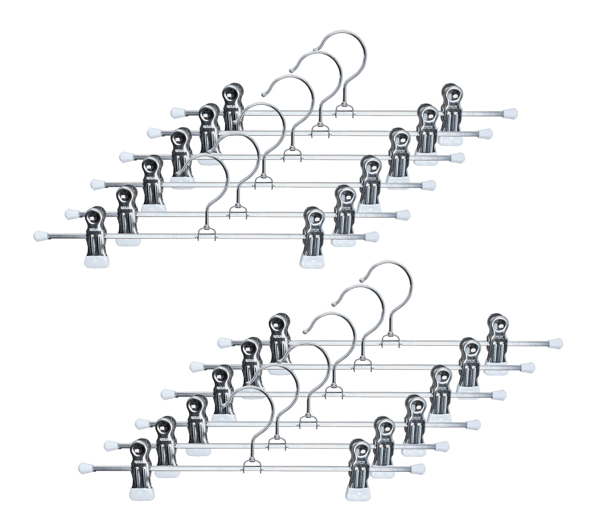 MAWA 10pc 12inch Pant/Skirt Adjustable Clip Hanger
