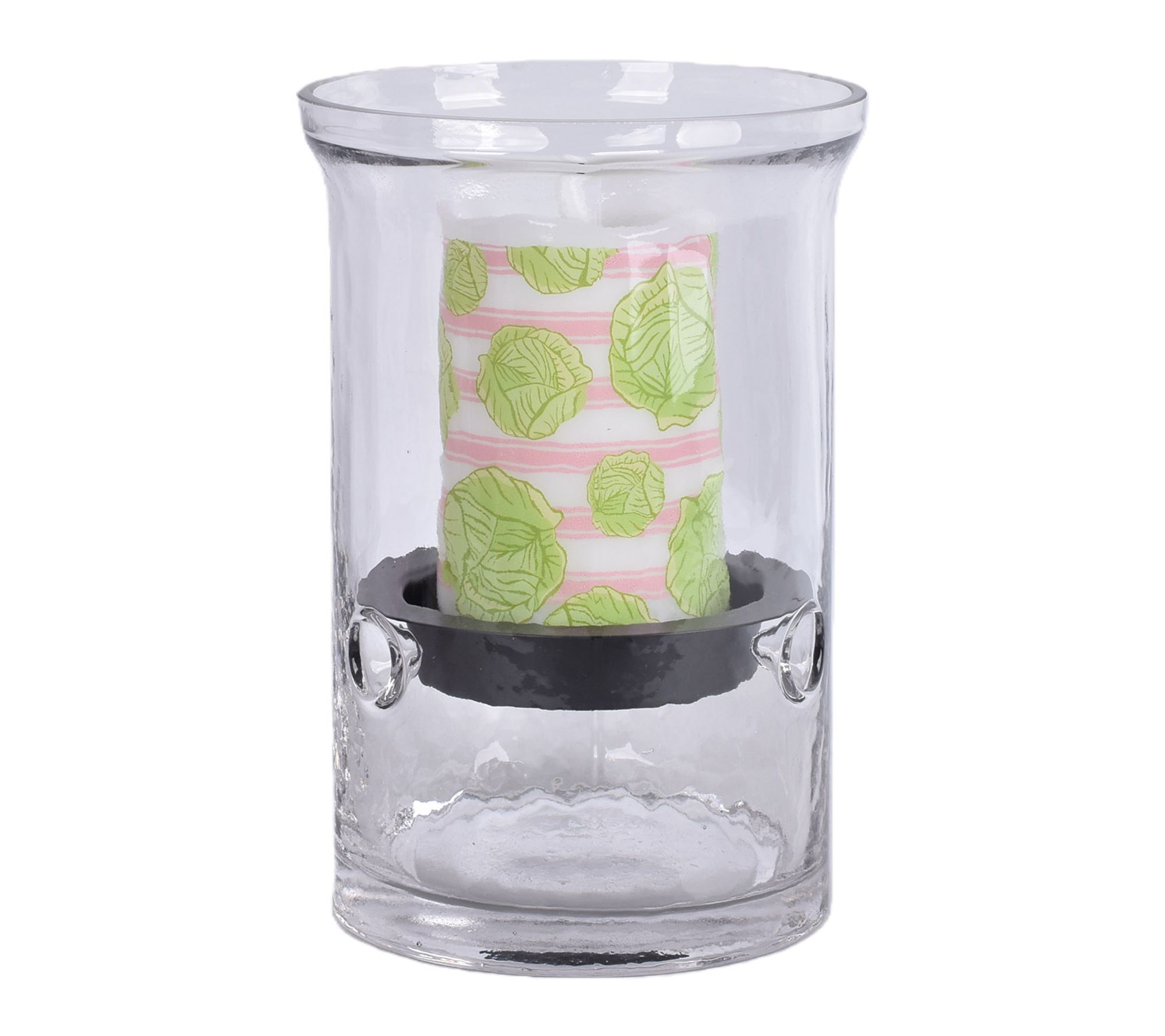 "As Is" Temp-tations Glass Hurricane w/5" Flameless Candle