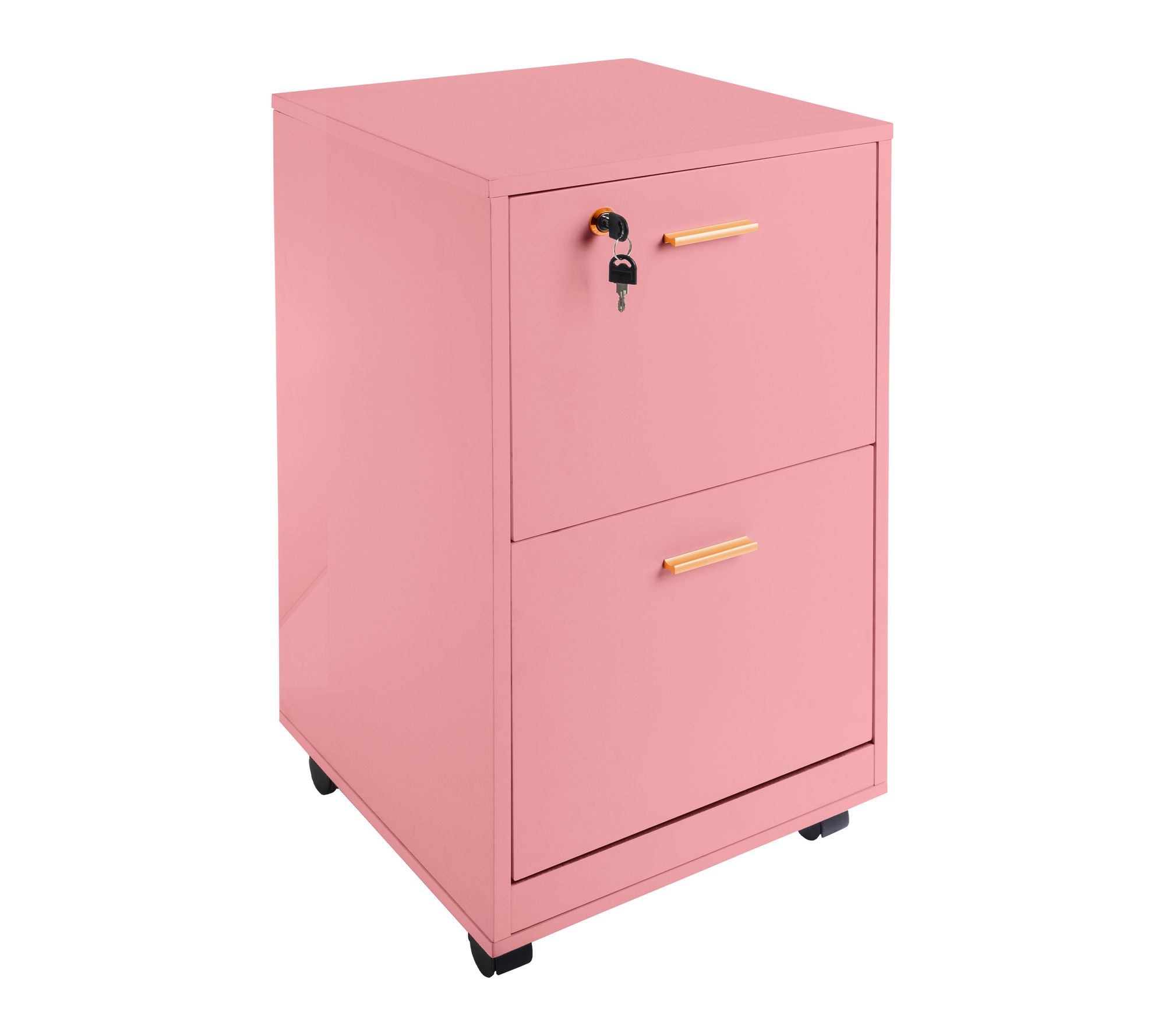 Lavish Home 2 Drawer Mobile File Cabinet with Lock
