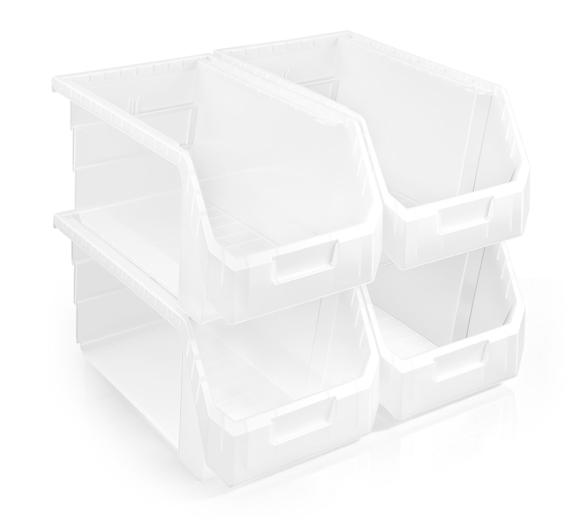 Sorbus Open Front Garage Plastic Storage Bin - Large, 4 PK