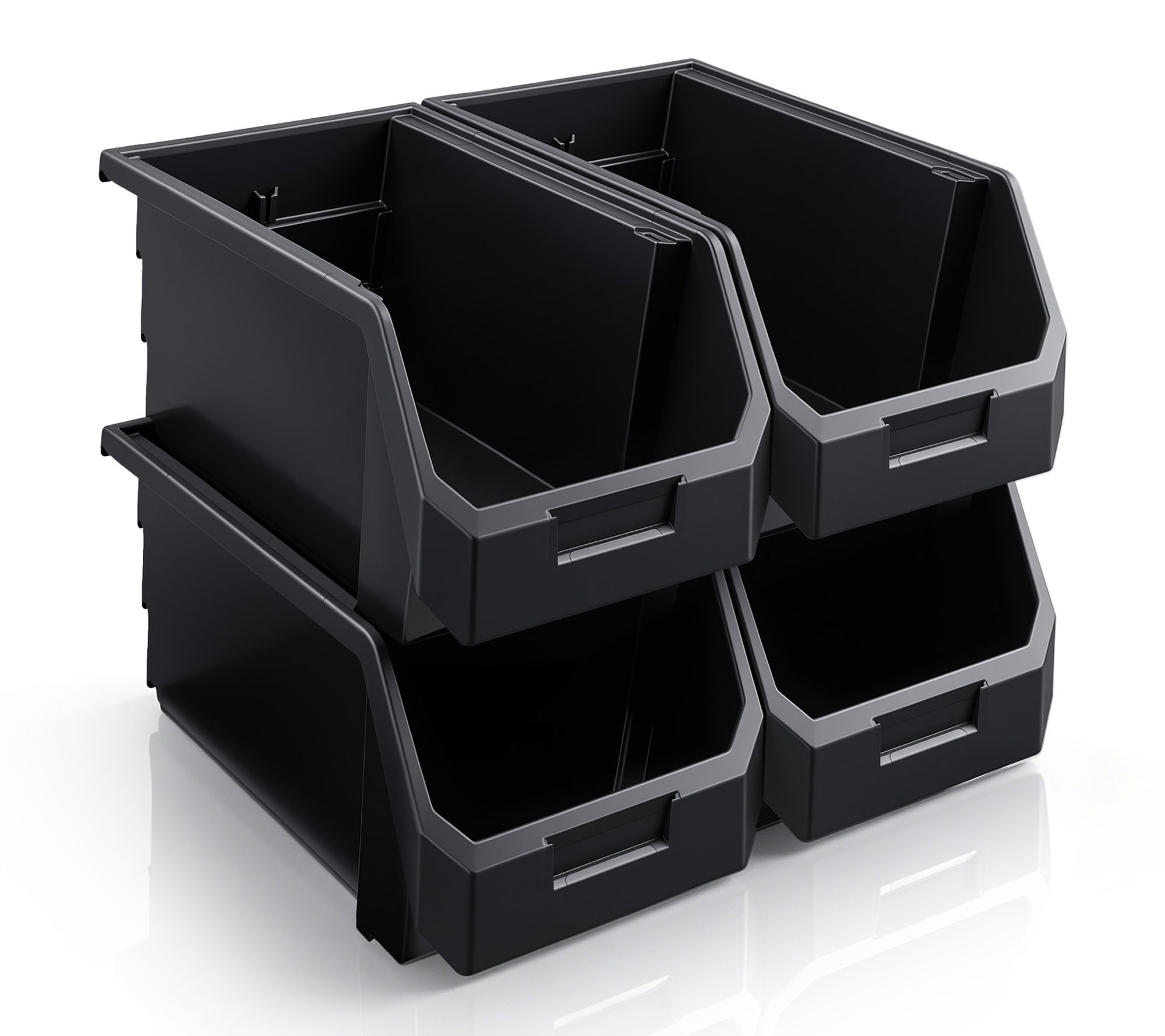 Sorbus Open Front Garage Plastic Storage Bin - Large, 4 PK