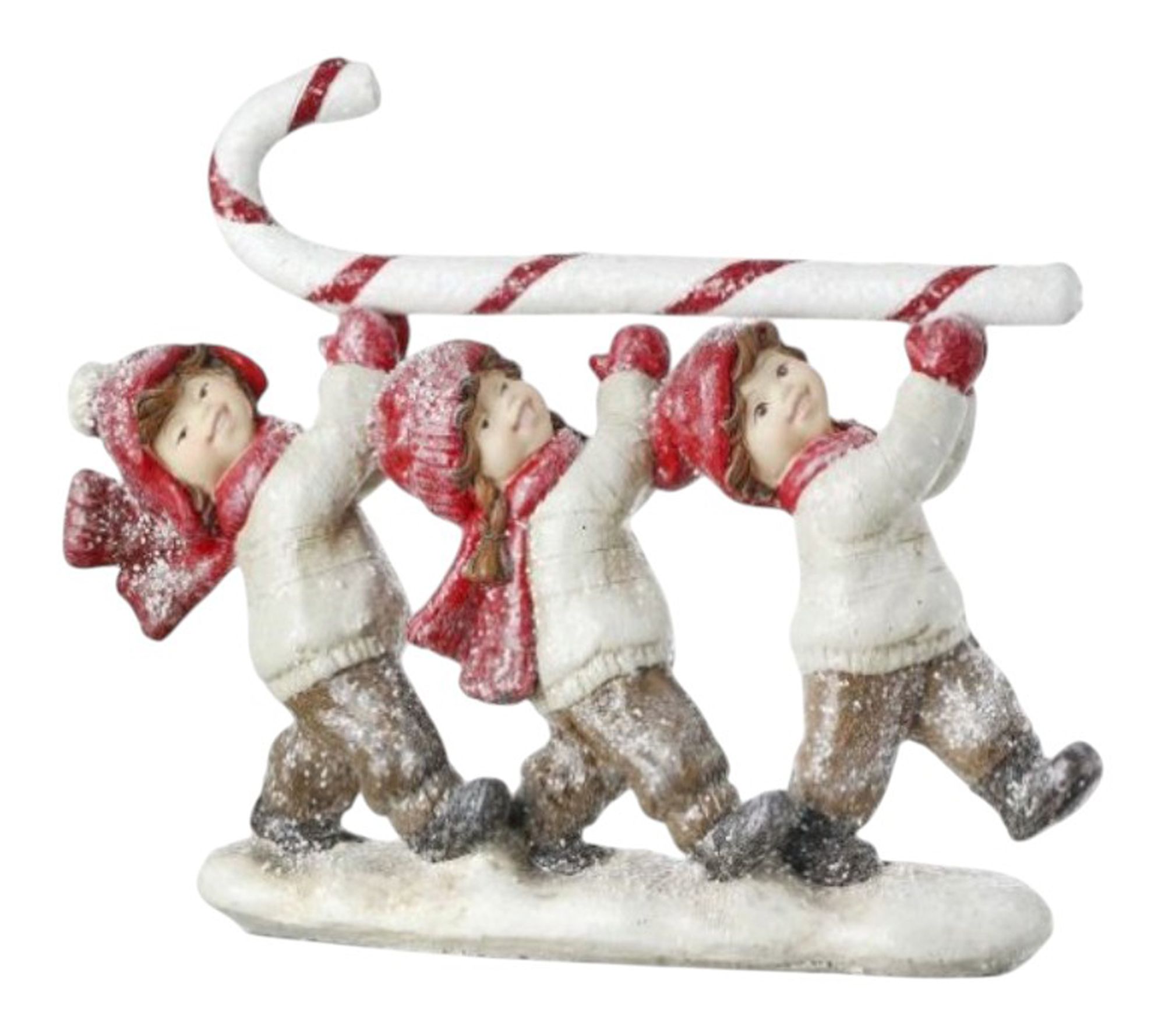 RC Home Decor -Children Carrying Candy Cane Christmas Figurine