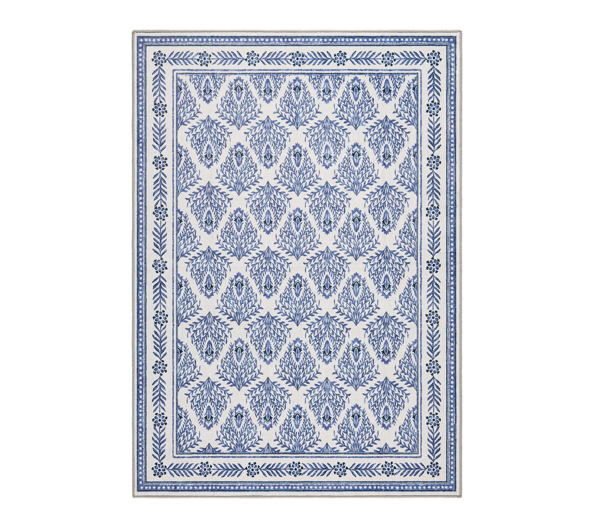 Everwash Haven Geo Border 5x7 Washable Area Rug