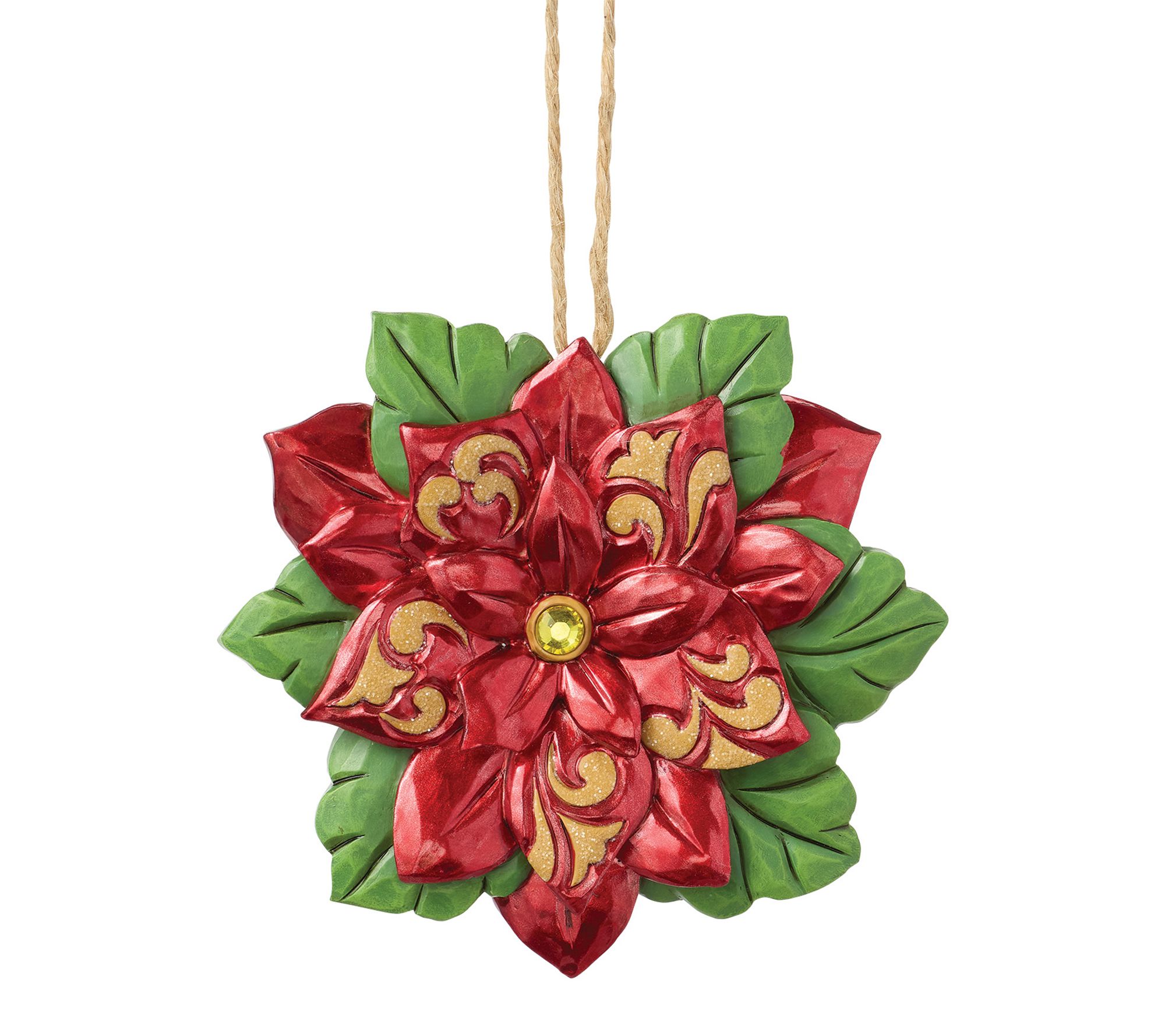 Jim Shore Legends of Christmas Poinsettia Ornament