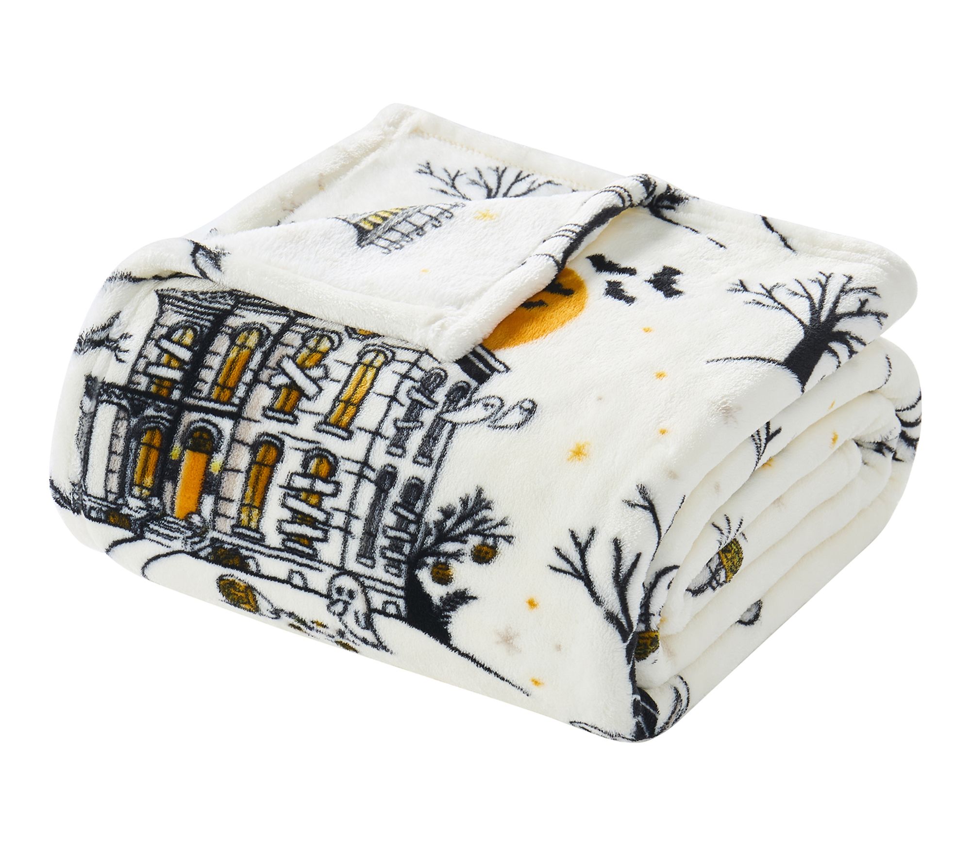 Hallmark Farmhouse Plush Halloween Throw Blanket