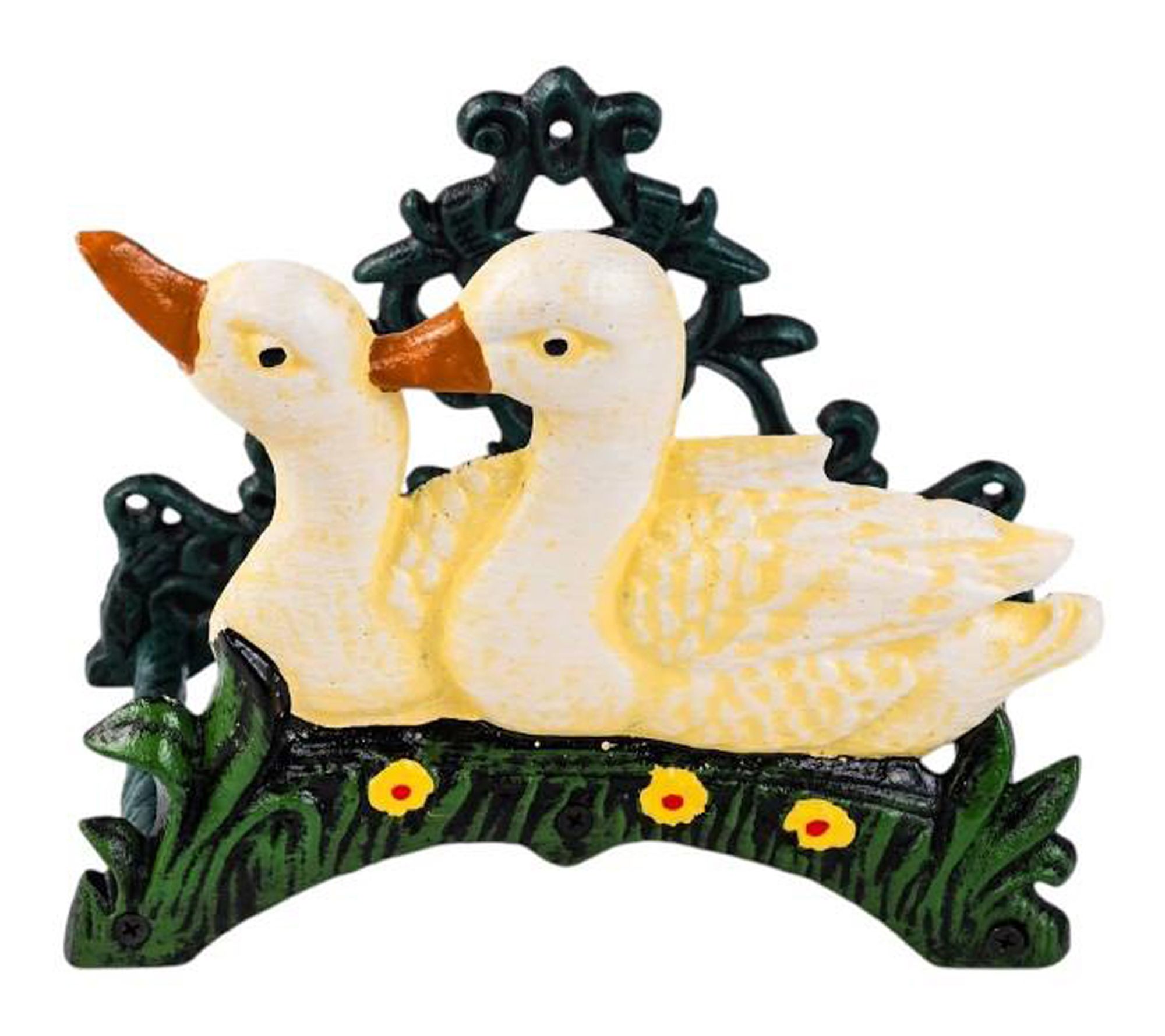 HomeRoots 8" Black Yellow Iron Ducklings Hose Hanger