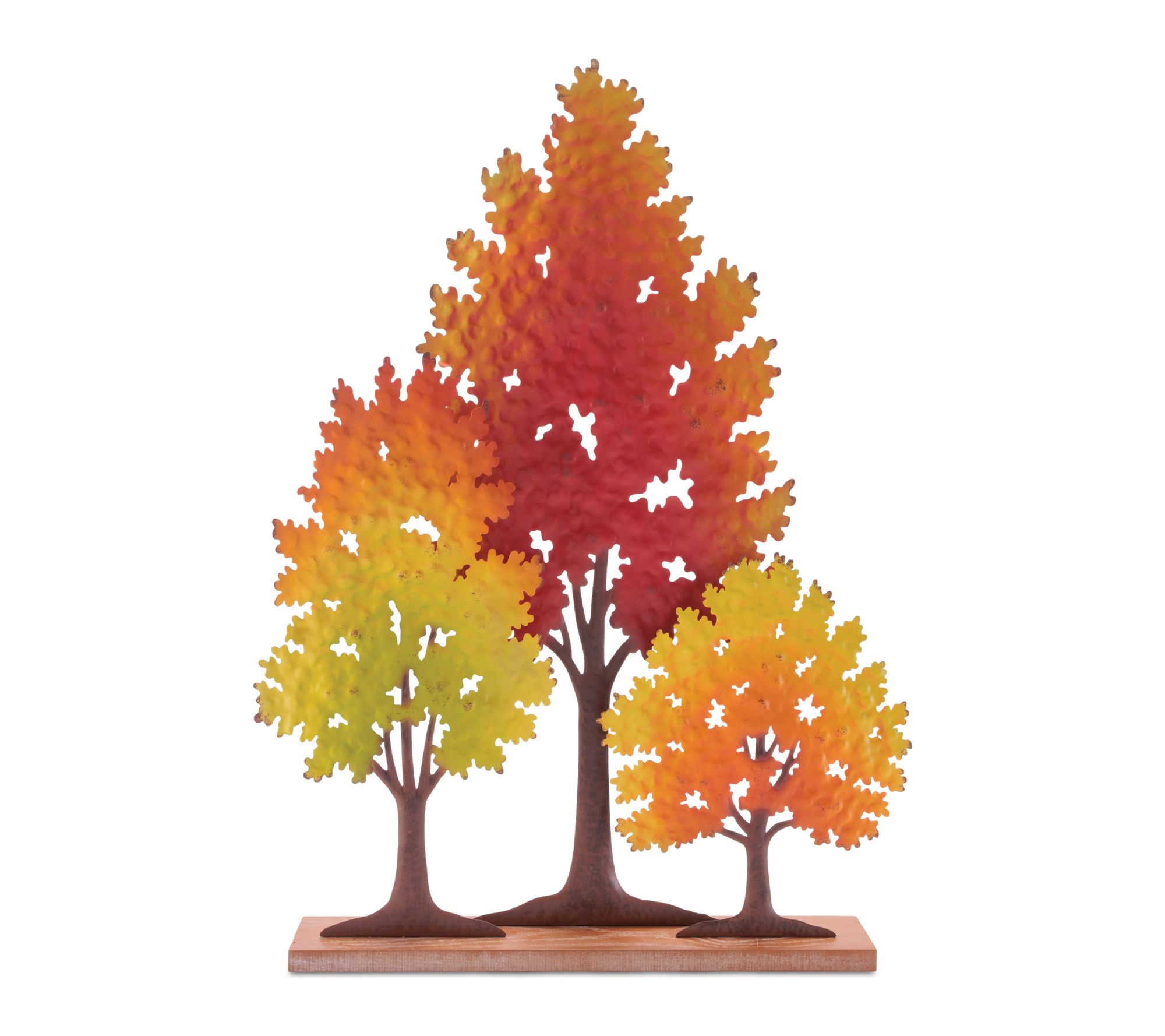 Melrose Cut-Out Metal Trees on Wood Base 24.5"H
