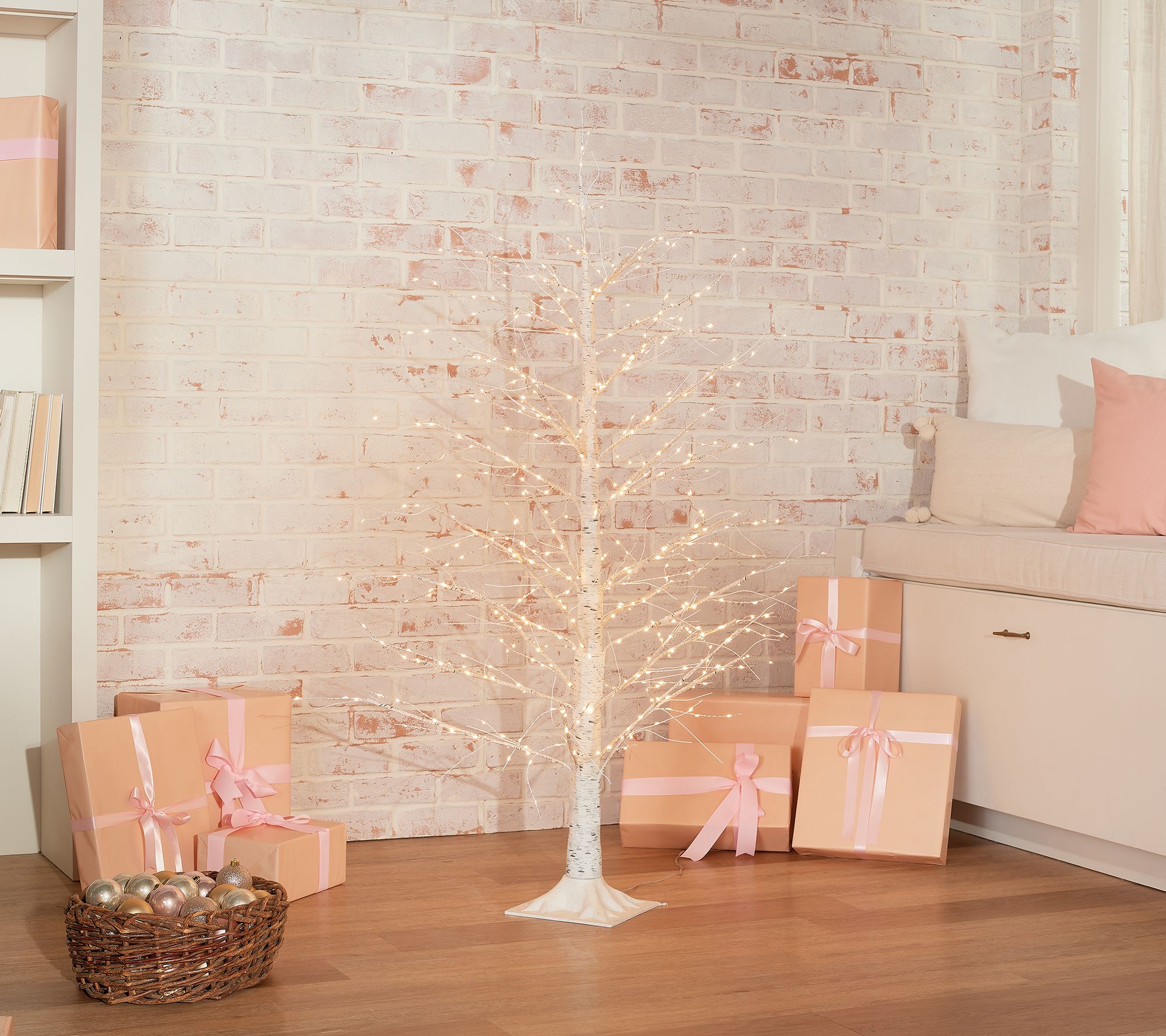 Mr Christmas Indoor Outdoor 5 Or 7 Plug In Birch Tree Qvc Com