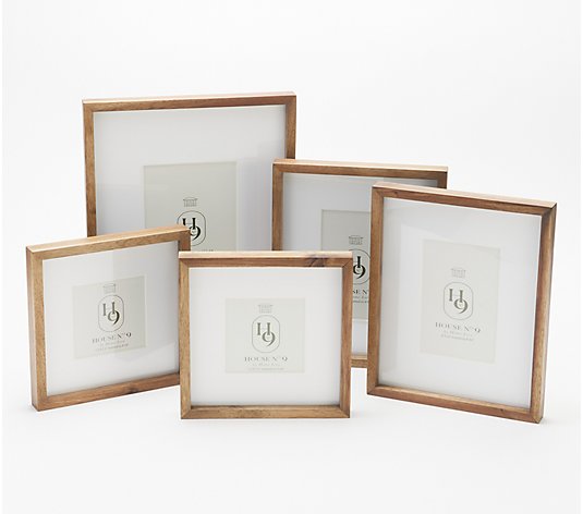 House No.9 by Home Love Set of 5 Acacia Wood Assorted Gallery Frames