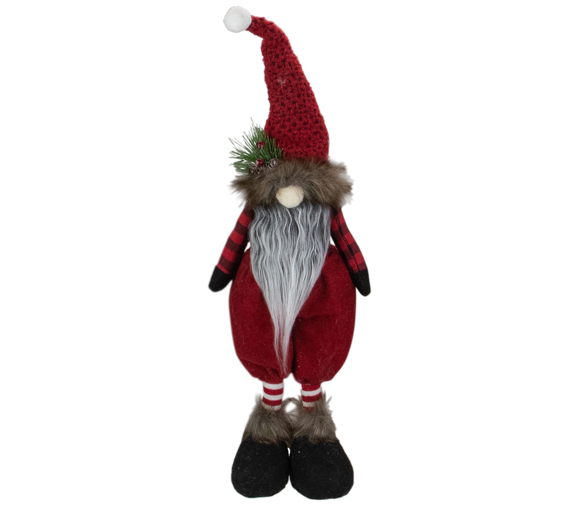 Northlight 17" Red and Black Buffalo Plaid Gnome Figure