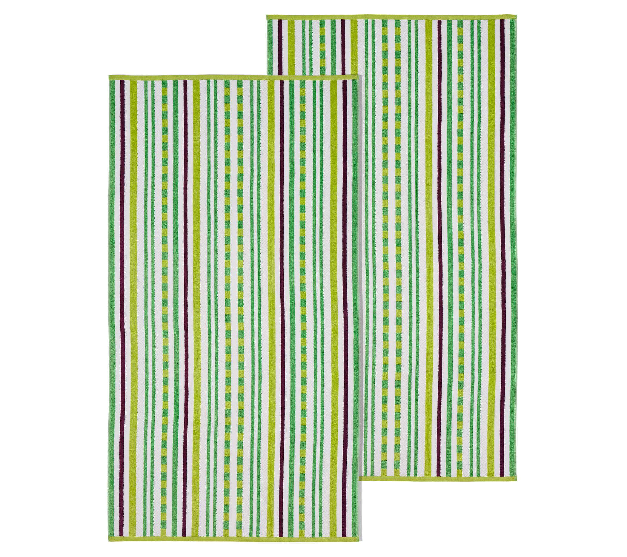 Superior Striped Cotton Oversized 2-Piece BeachTowel Aqua Sky