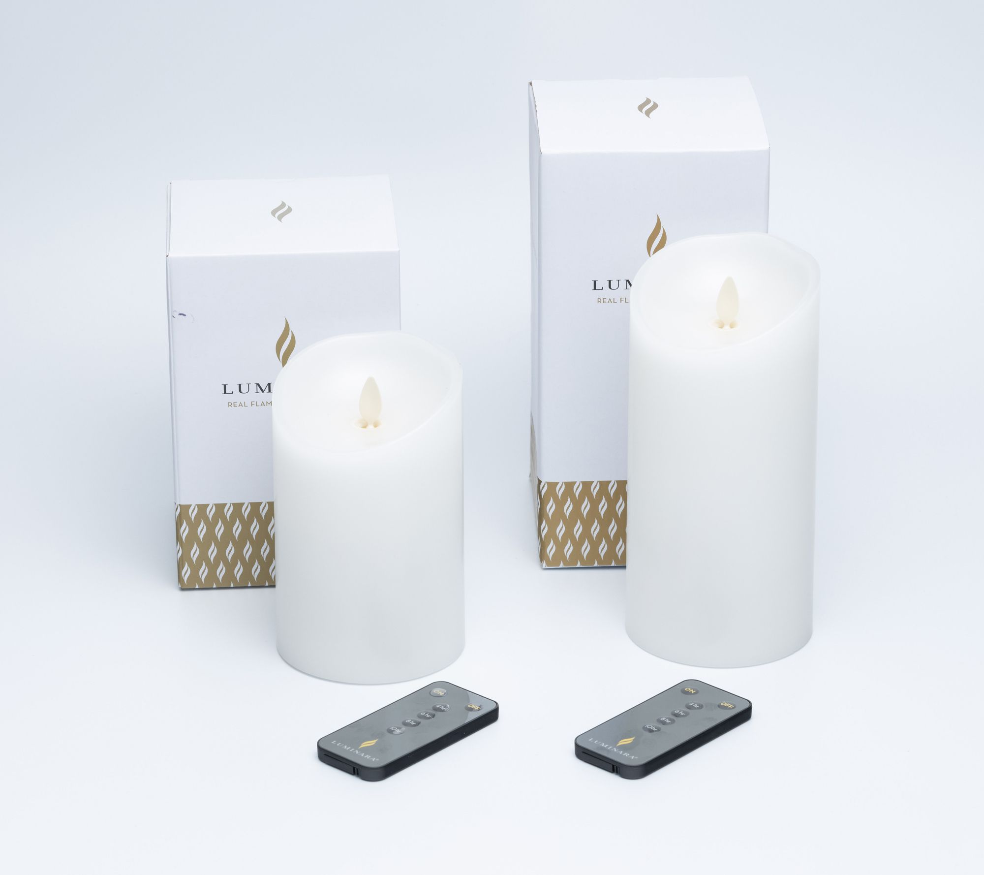 Luminara Set of (2) 5" & 7" Flameless Candles w ith Gift Boxes