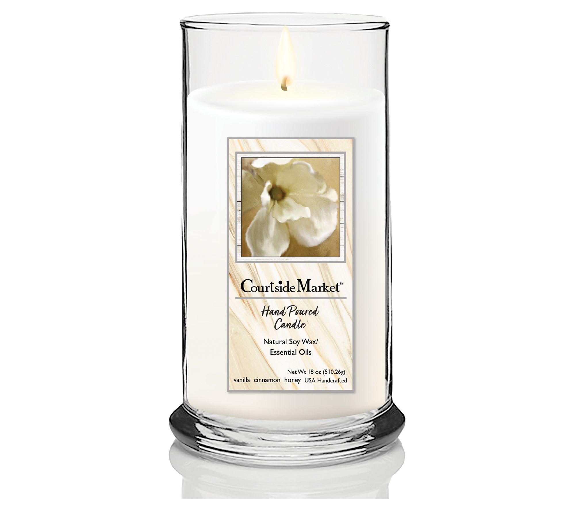 Courtside Market Magnolia Bloom Status Candle G lass, 18 oz