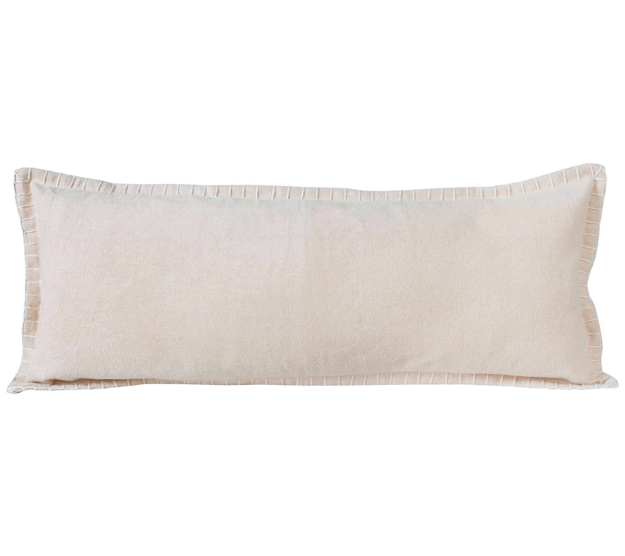 Ox Bay Embroidered Edge Solid Lumbar Throw Pillow