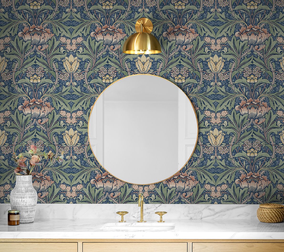 Next Wall Morris Flower Peel and Stick Wallpaper