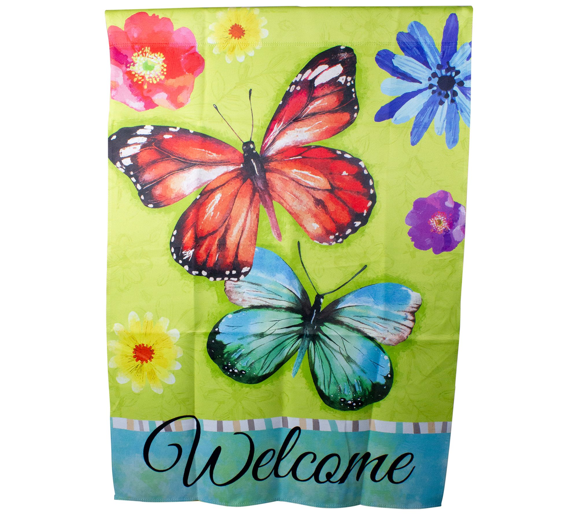 Northlight Welcome Butterflies Green House Flag 28" x 40"