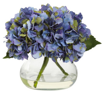 Blooming Hydrangea with Vase by Nearly Natural