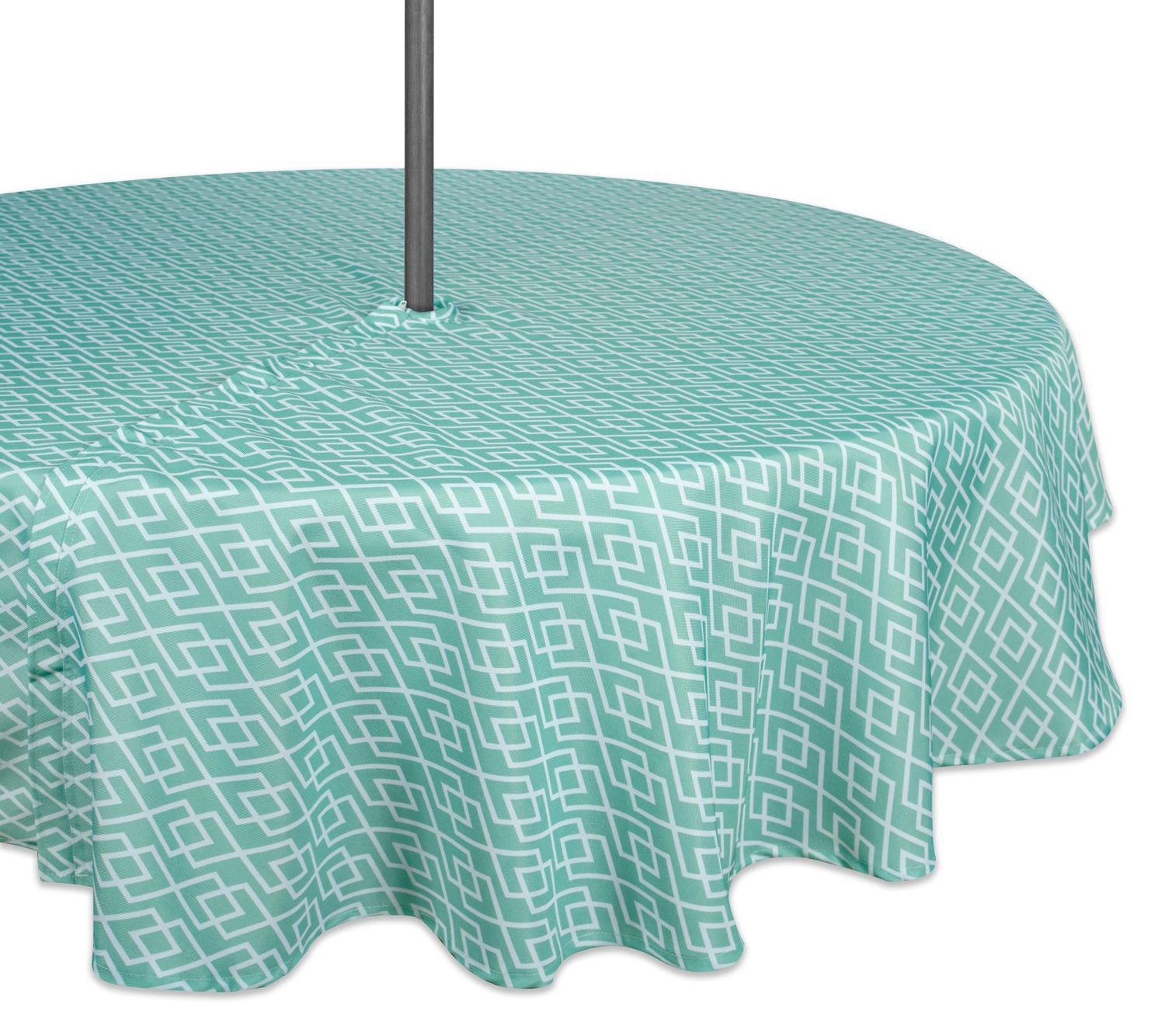 Design Imports Diamond Outdoor Tablecloth w/ Zipper 60" Round