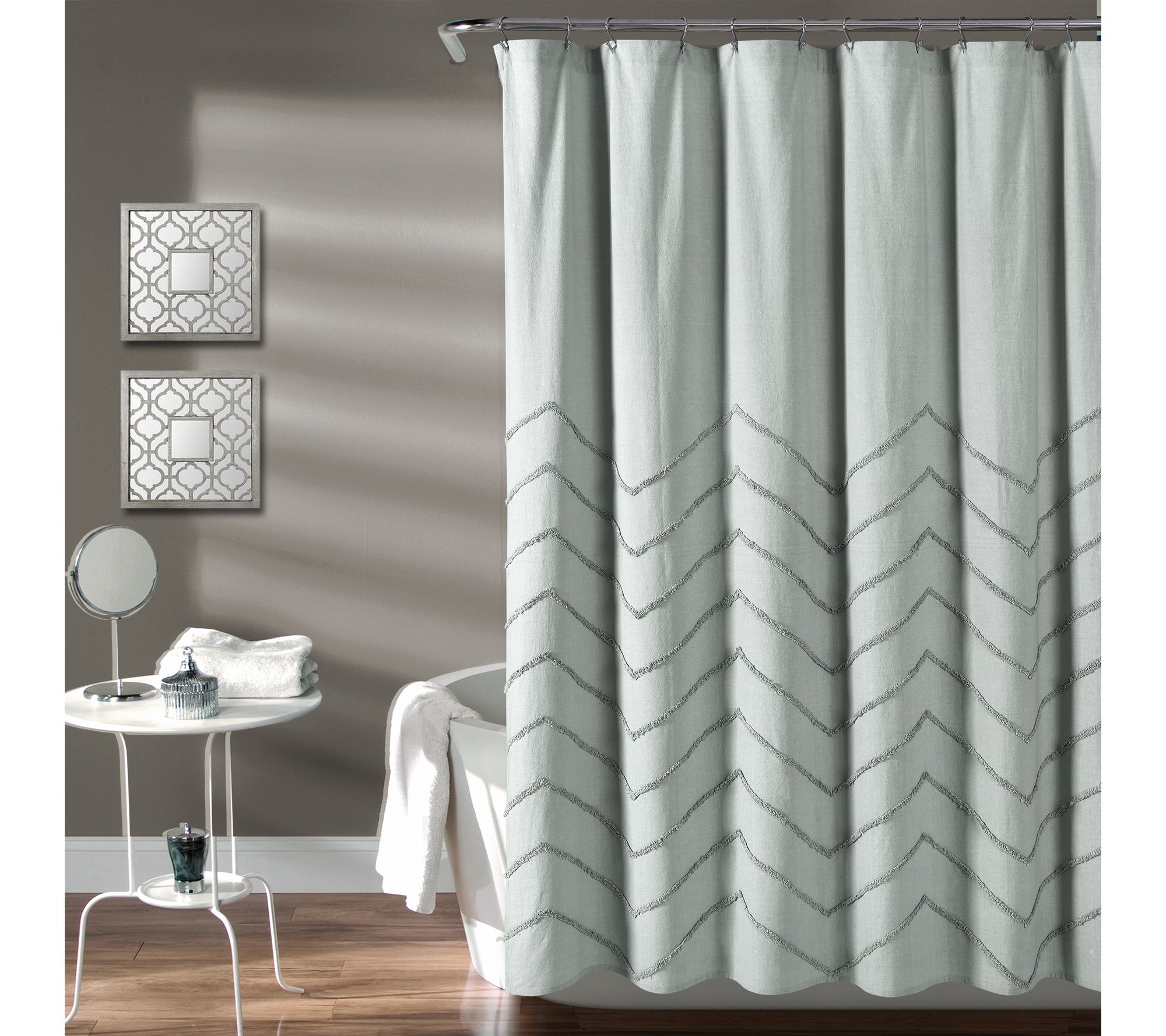 Chenille Chevron 72" x 72" Shower Curtain by Lush Decor
