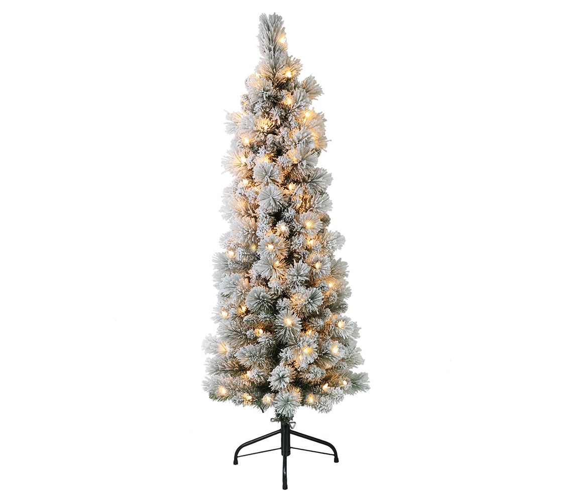 4.5' Flocked Patagonia Pine Artificial Tree 100Clear Lights