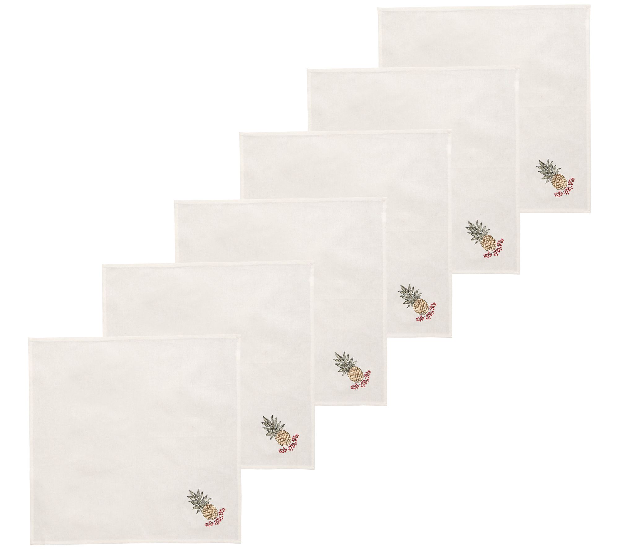 Pineapple Wreath Napkins Set of 6 by Valerie