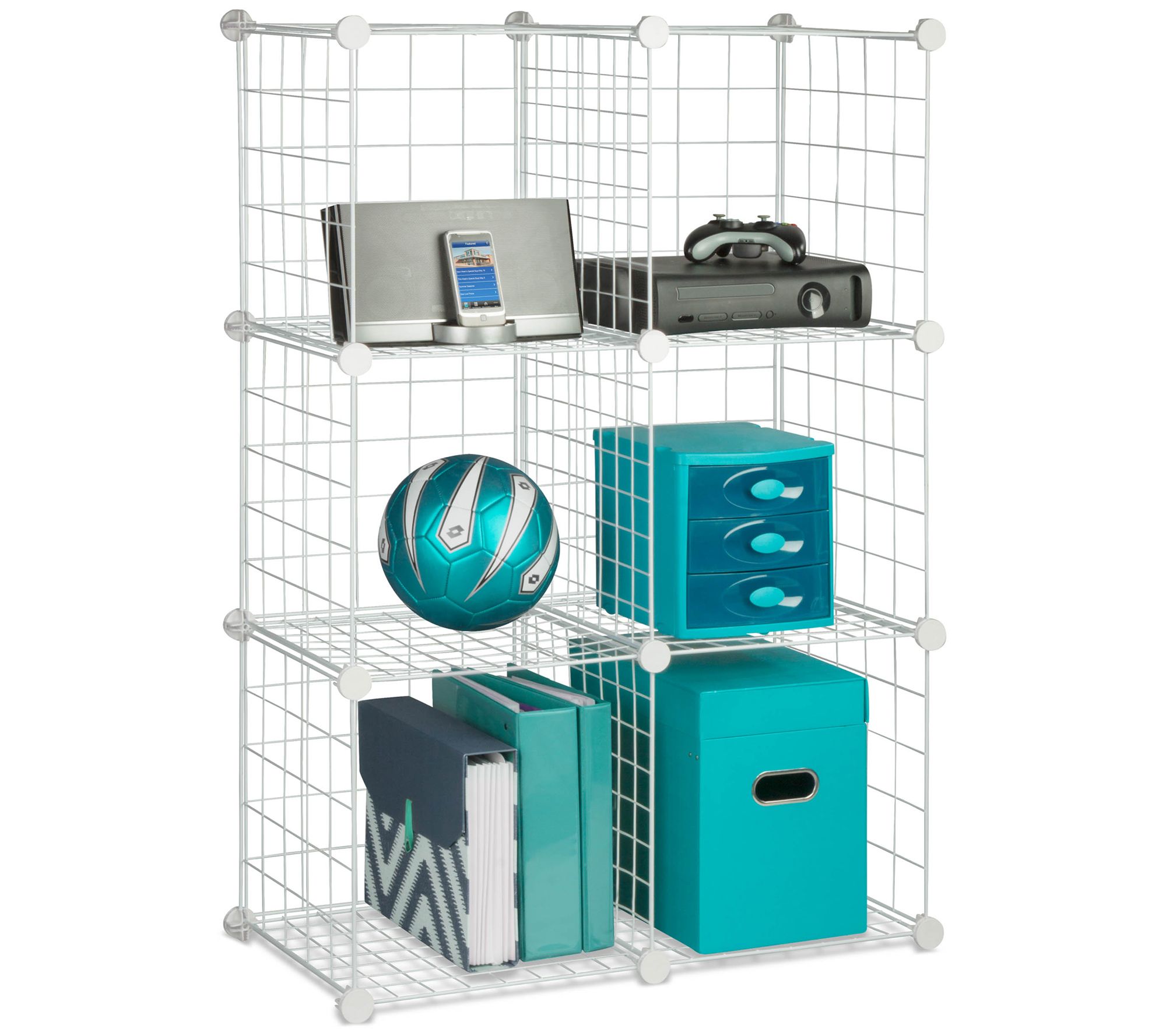 HoneyCanDo 6Pack Modular Mesh Storage Cube,White