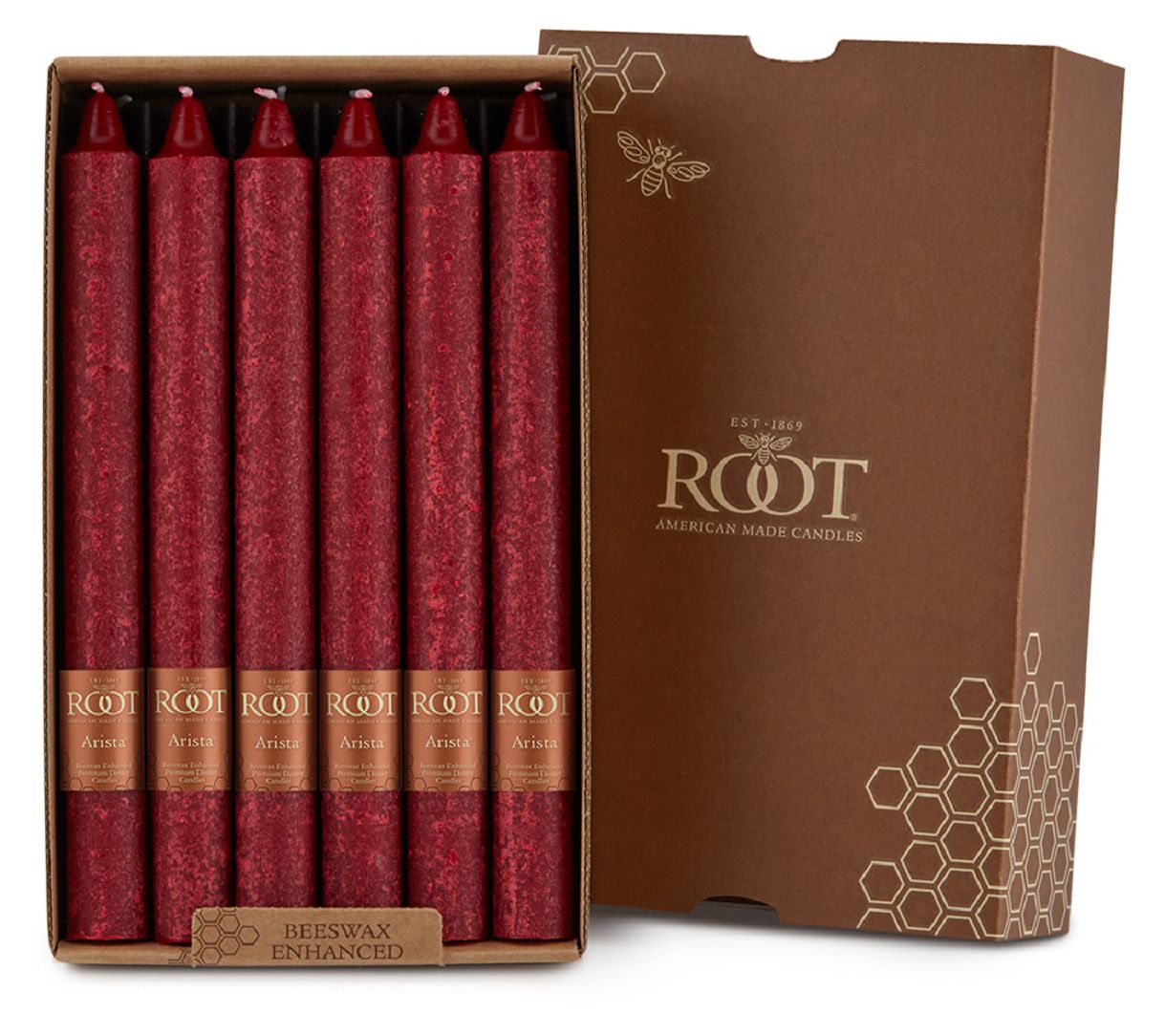 ROOT 9" Timberline Arista Taper Candles box of12 core