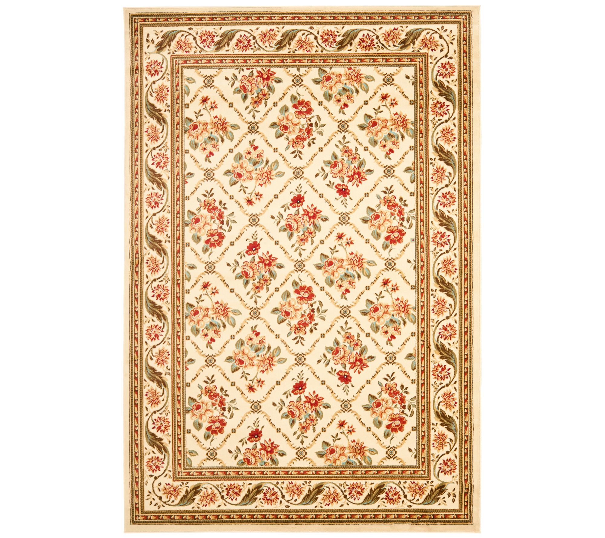 Lyndhurst Floral Lattice Power Loomed 5'3" x 7'6" Rug