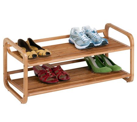 Honey Can Do 2 Tier Stackable Bamboo Shoe Shelf Qvc Com