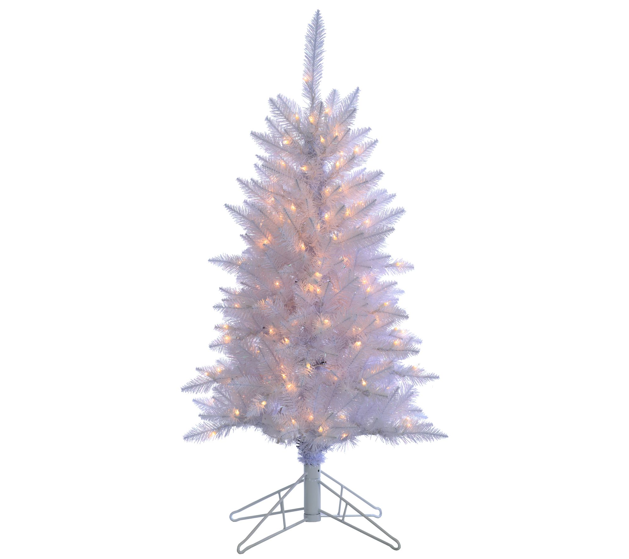 4' White Tiffany Tinsel Tree with 150 Lights byGerson Co.