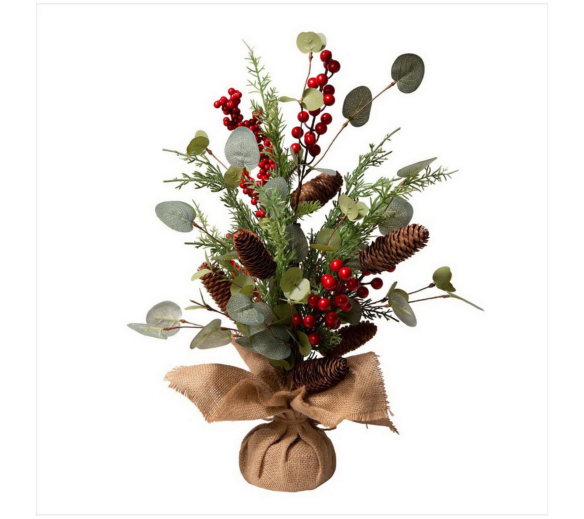 Glitzhome Eucalyptus Berries and Cones Floral Christmas Decor