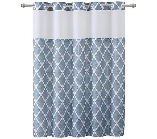 Hookless Diamond Shower Curtain With, Qvc Shower Curtains