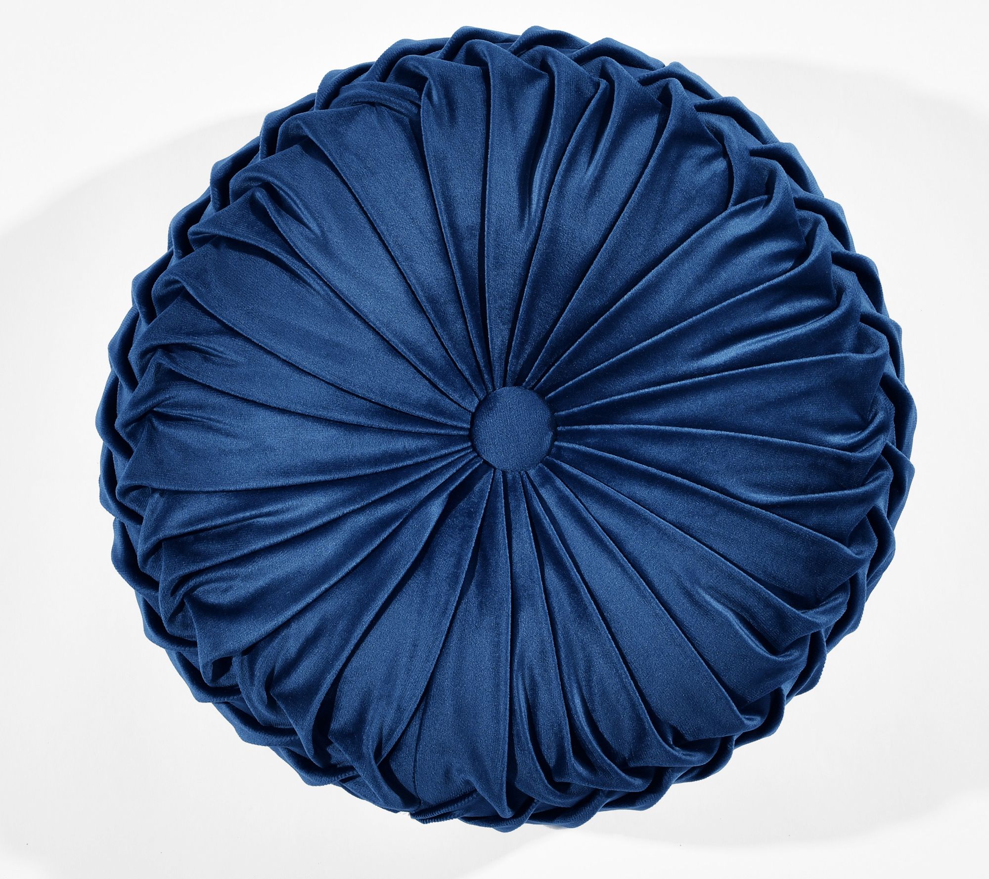 Round Pleated Soft Velvet 15" Decorative Pillowby Lush Decor