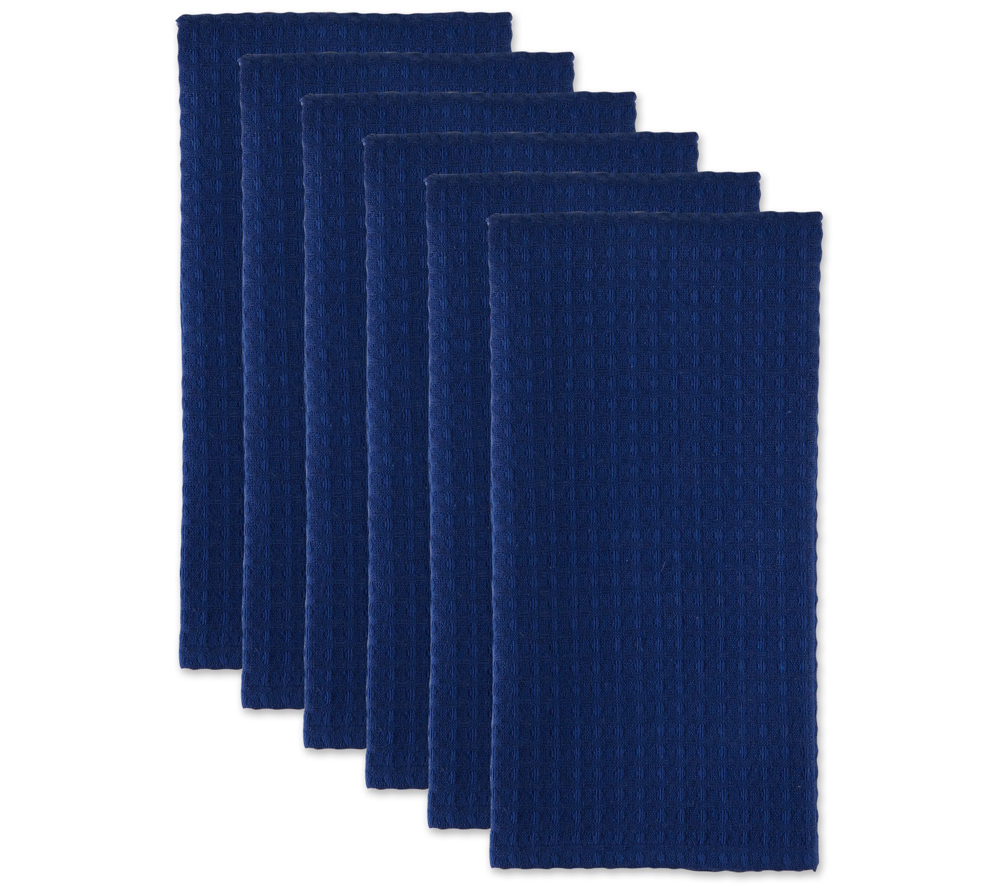 Design Imports Set/6 Recycled Cotton Waffle Kitchen Towels