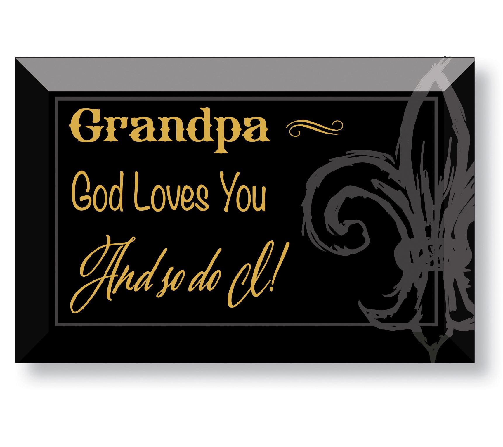 Dexsa Grandpa God loves you and so do I Glass Plaque, Easel