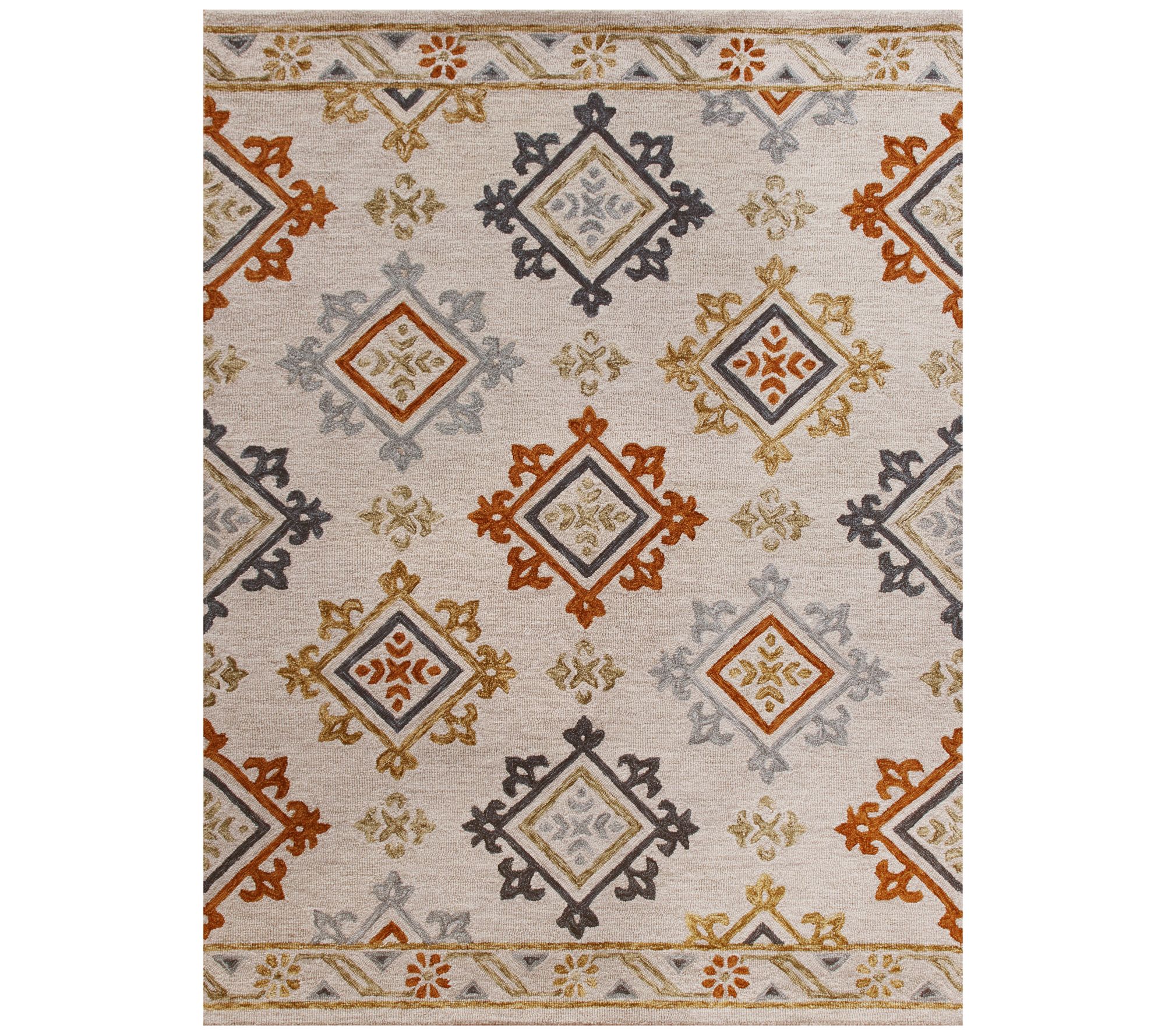 Ox Bay Mosaic Masterpiece Area Rug with FloralBorder