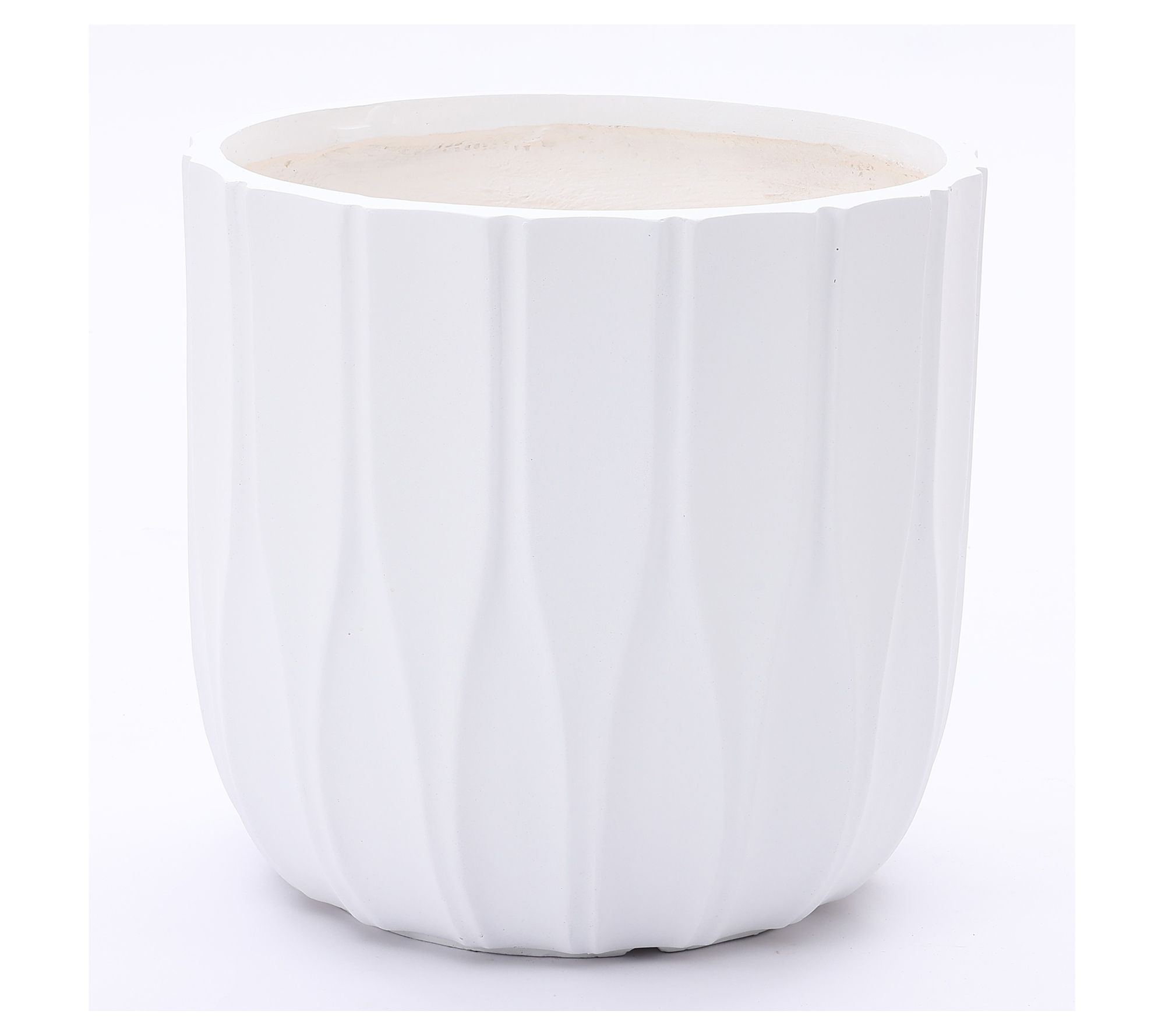 LuxenHome White MgO 14.5" Round Planter