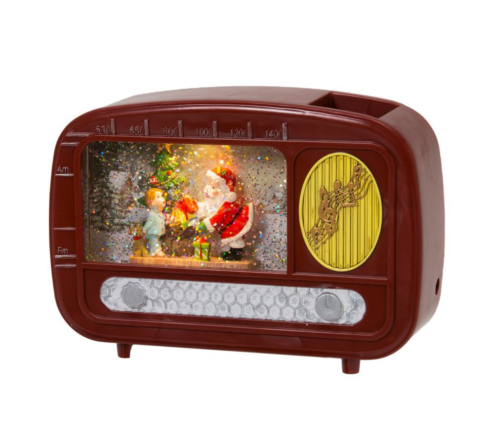 Holiday Vintage Radio Snow Globe with Santa  by Gerson Co