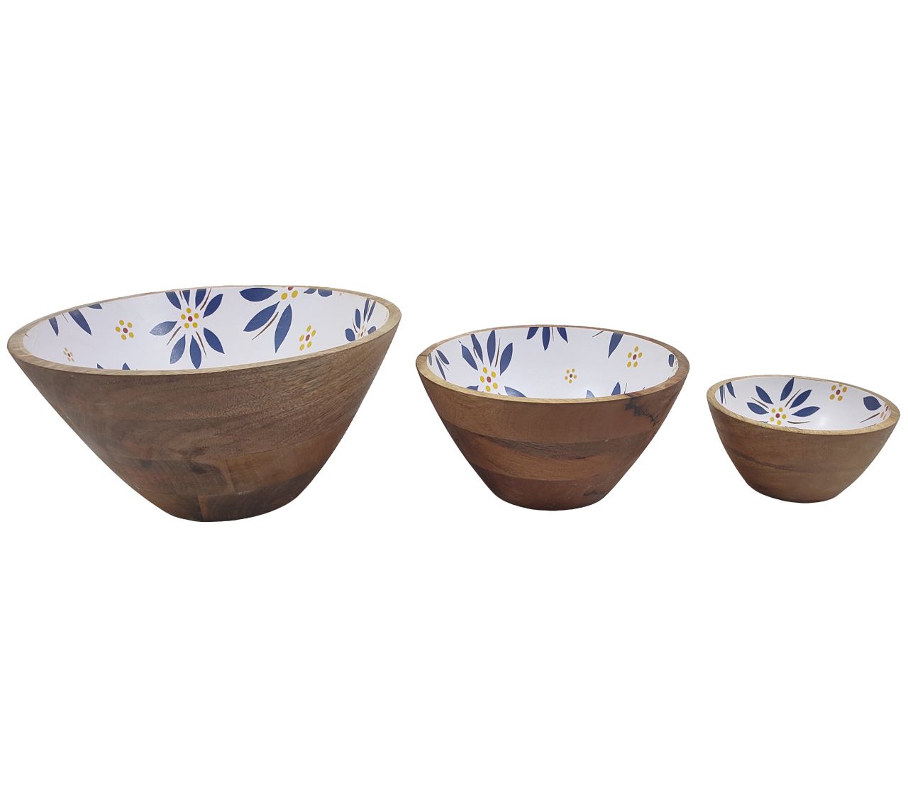 Temp-tations Old World Set of (3) Mango Wood Bowls