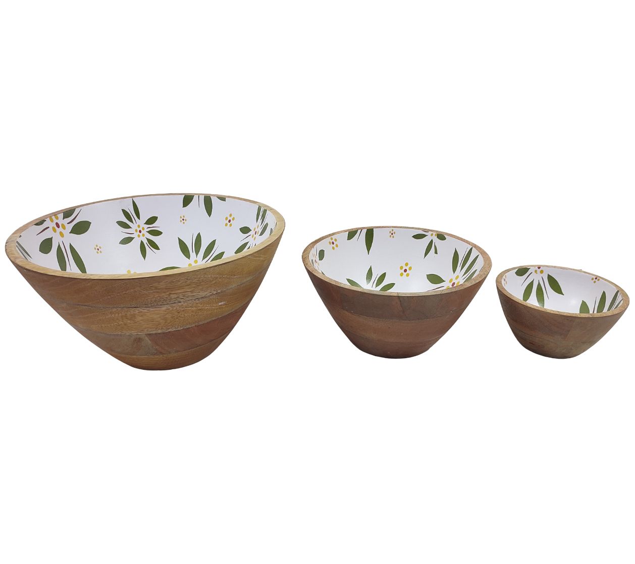 Temp-tations Old World Set of (3) Mango Wood Bowls