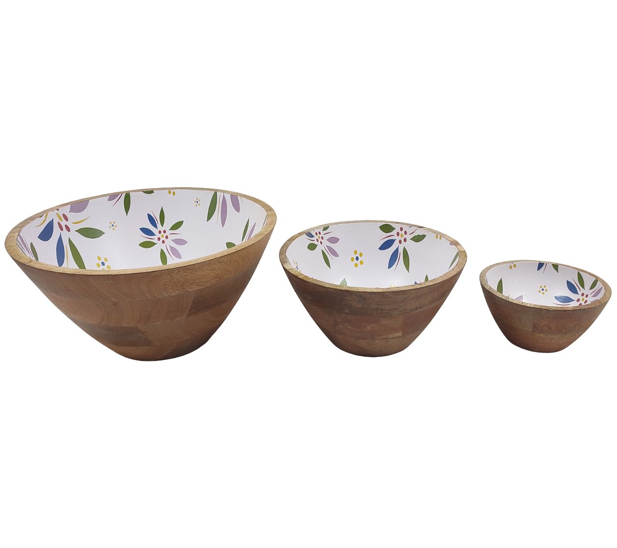 Temp-tations Old World Set of (3) Mango Wood Bowls