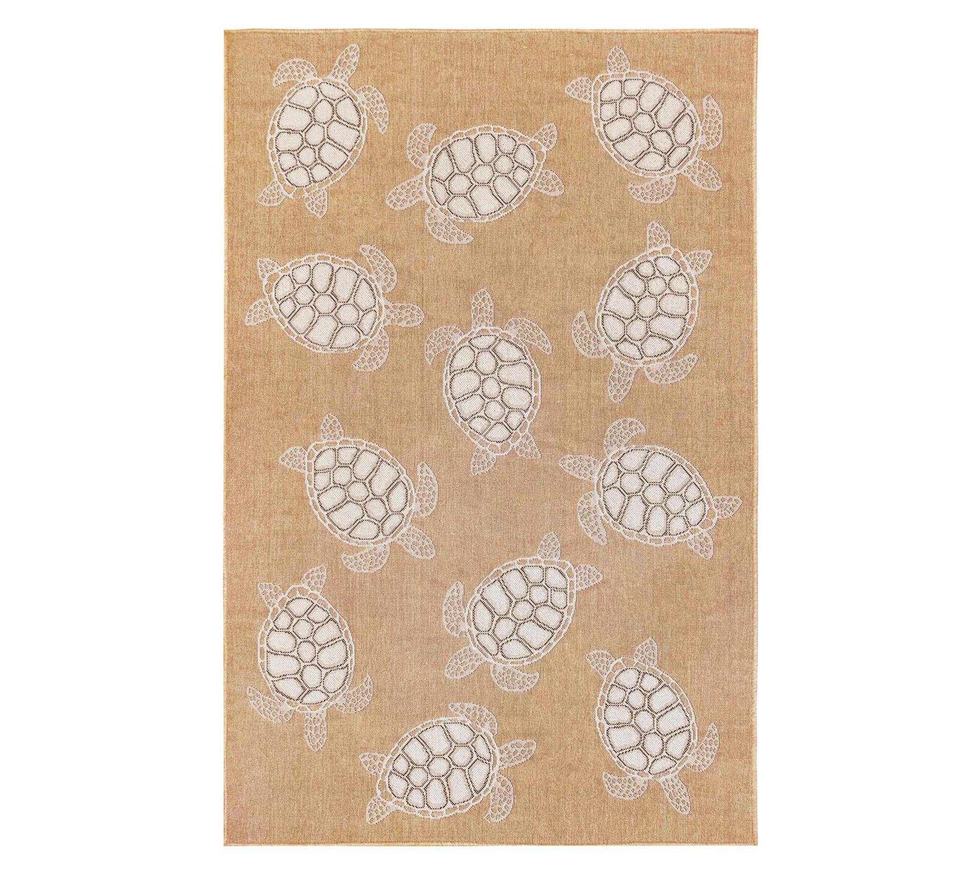 Liora Manne 7'x9' Carmel Seaturtles Indoor/Outdoor Rug Sand
